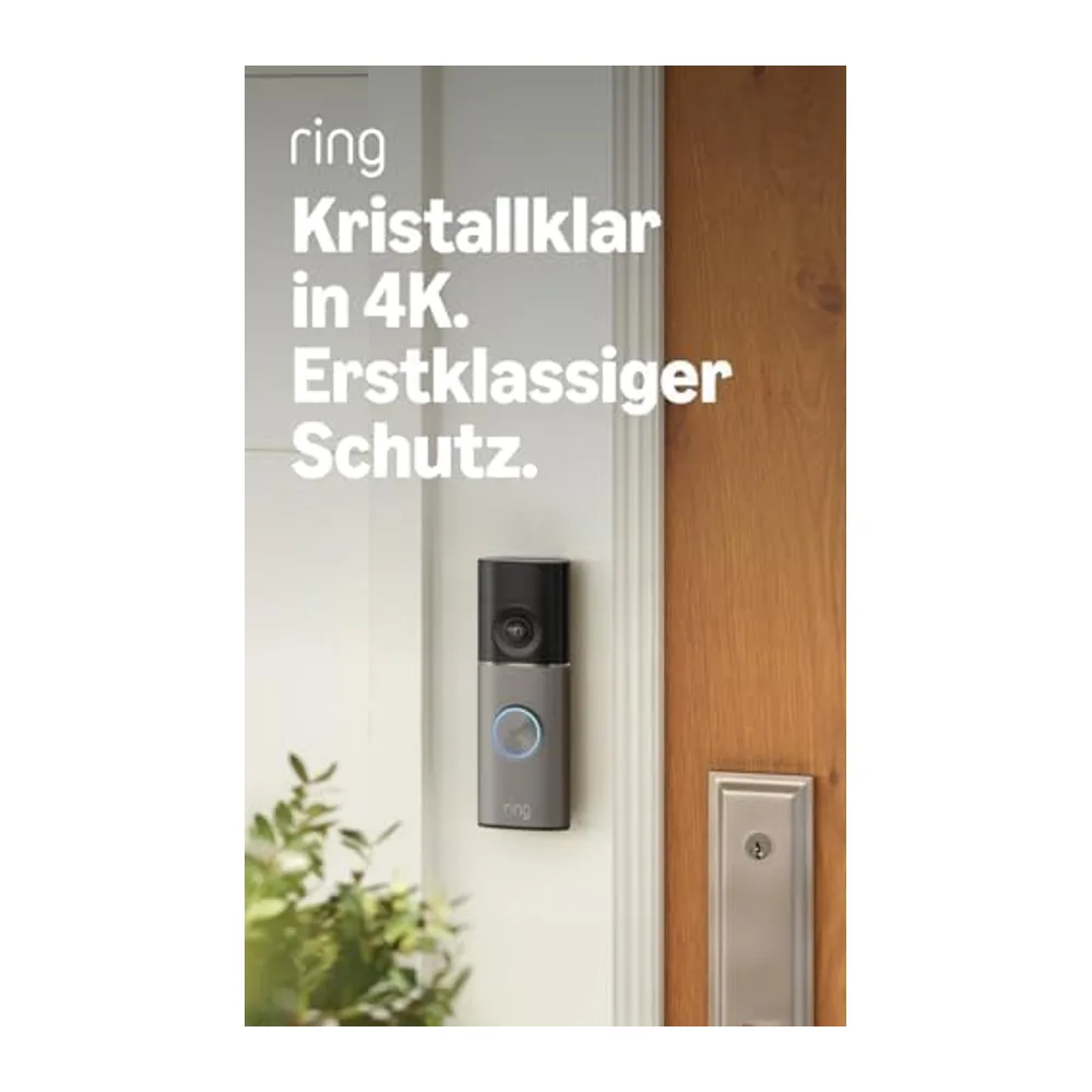 Ring Battery Video Doorbell 4K Pro, Akku-Videotürklingel (neueste Generation), Kabellose Türklingel-Kamera,