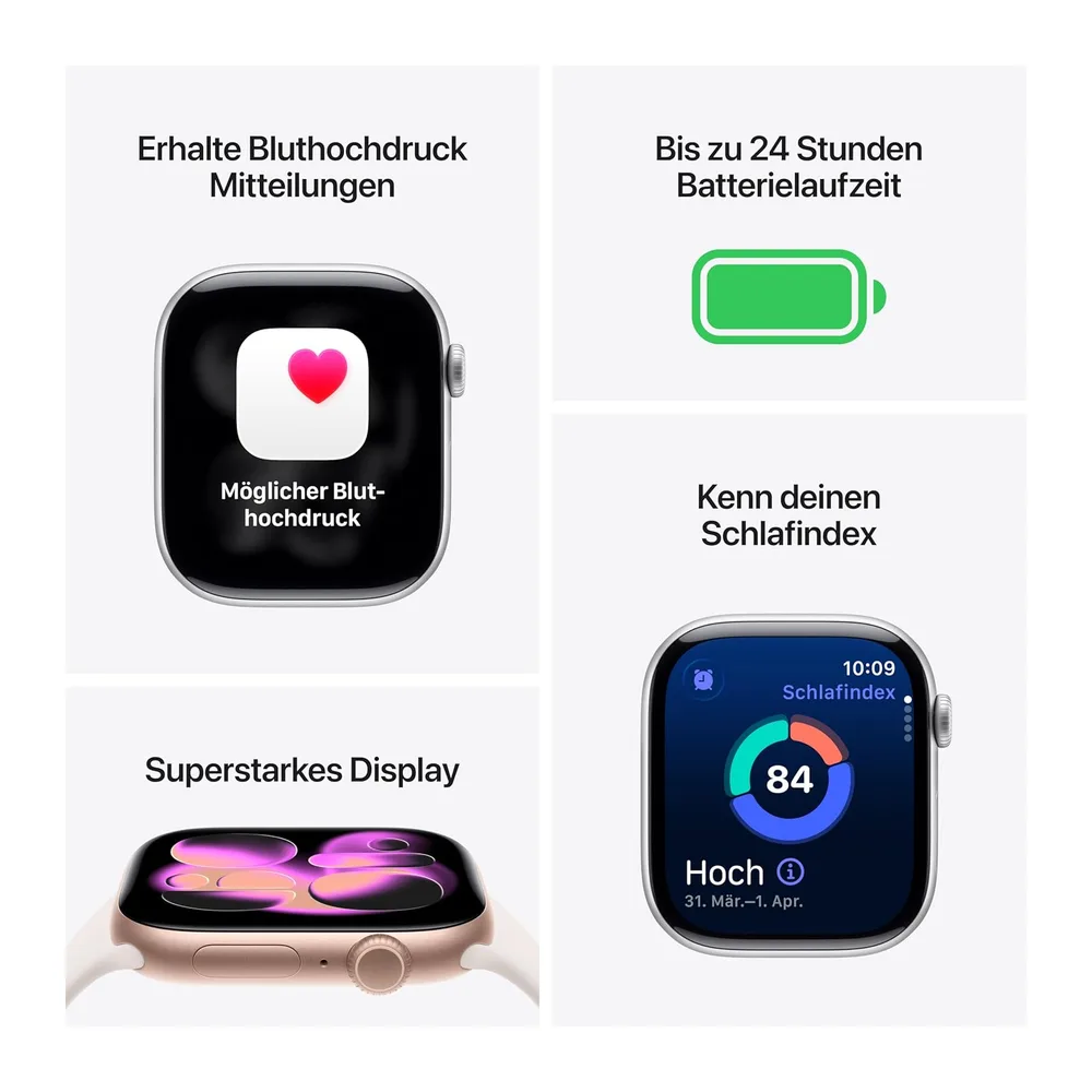 Apple Watch Series 11 GPS 46 mm Smartwatch mit Aluminiumgehäuse in Space Grau und Sportarmband in Schwarz — 2