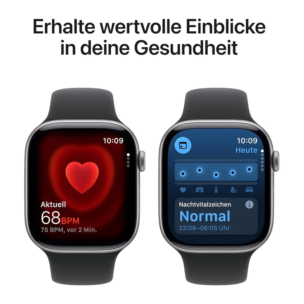 Apple Watch Series 11 GPS 46 mm Smartwatch mit Aluminiumgehäuse in Space Grau und Sportarmband in Schwarz — 4