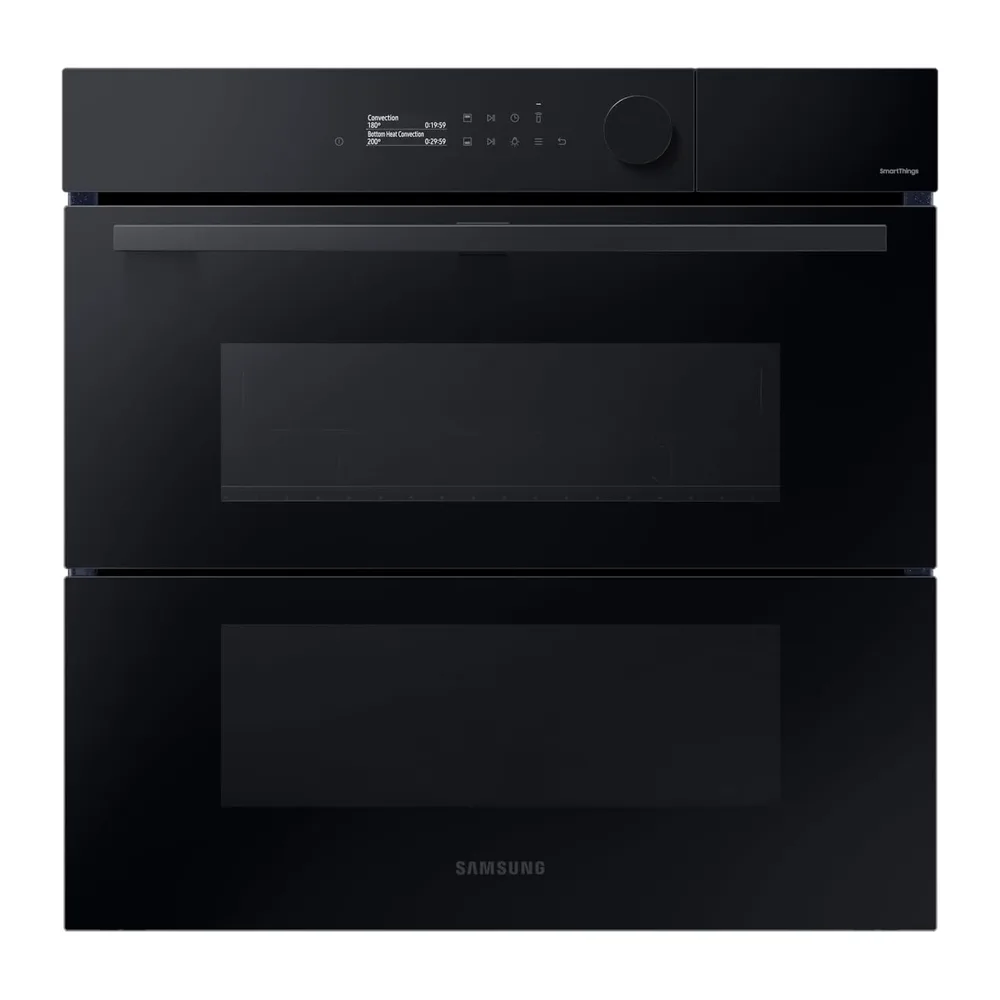 Samsung DualCook Flex Einbaubackofen, 76 l, Pyrolyse, Schwarzes Glas, Serie 5 [Energieklasse A+]