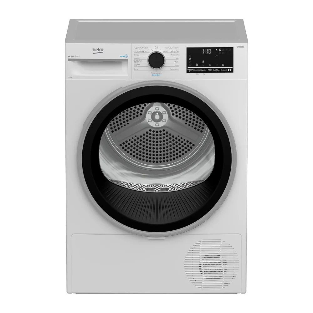 Beko B5T68219 Wäschetrockner, 8 kg, Frontlader Wärmepumpentrockner, 15 Programme, Kondenstrockner,