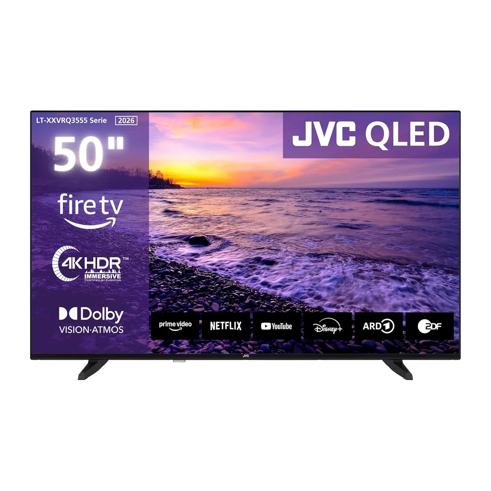 JVC LT-50VRQ3555 QLED Fernseher 50 Zoll Fire TV 4K UHD Auflösung Smart TV