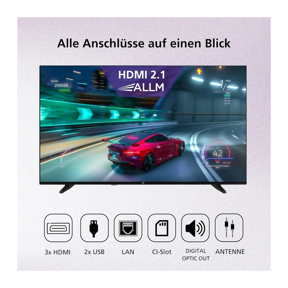 JVC LT-50VRQ3555 QLED Fernseher 50 Zoll Fire TV 4K UHD Auflösung Smart TV — 4