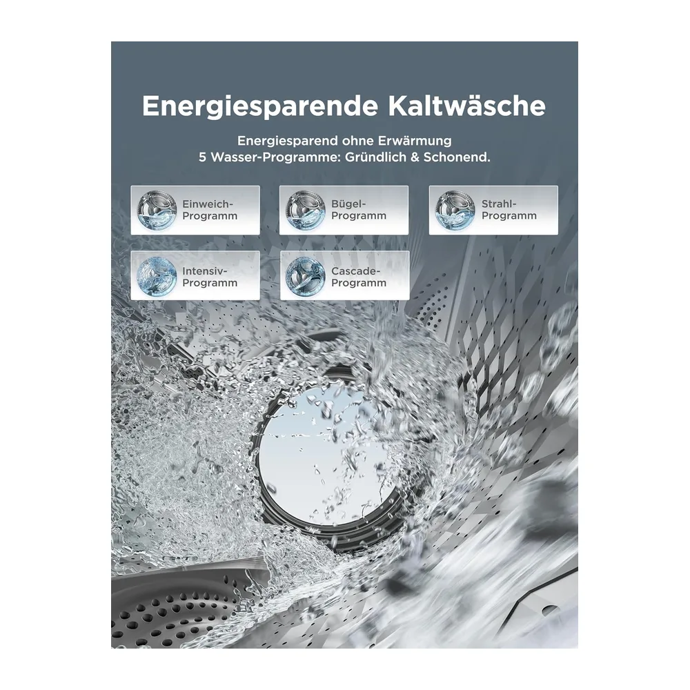 Midea Waschmaschine 8 kg Energieeffizienzklasse A-10% weiß MFV3EW80BA10 [Energieklasse A] — 3