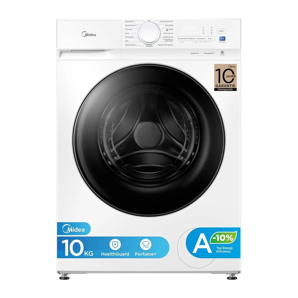 Midea Waschmaschine 10 kg Energieeffizienzklasse A-10% weiß MFV3EW100BA10 [Energieklasse A]