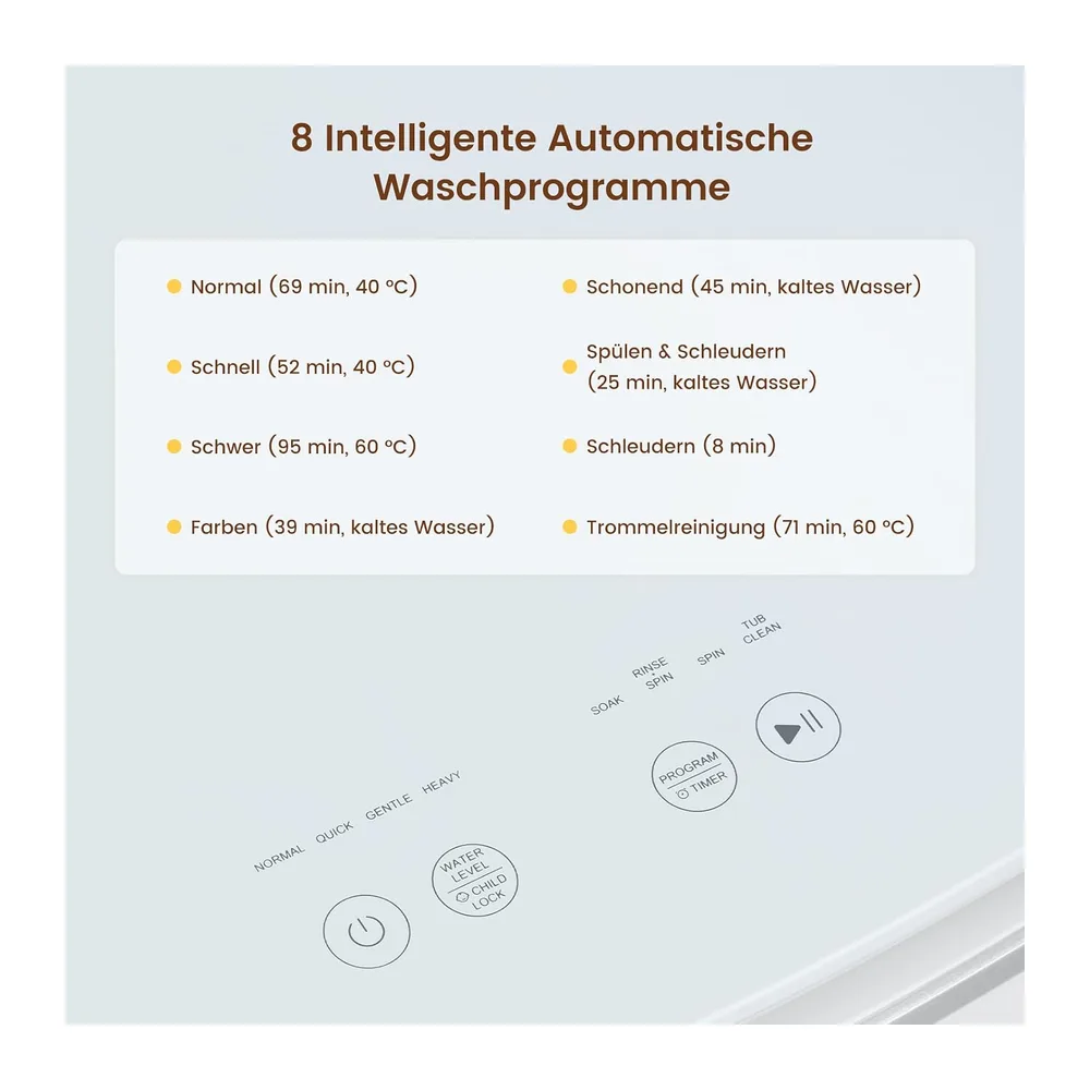 HAVA Mini Waschmaschine, 3 kg Fassungsvermögen Kleine Waschmaschine [Energieklasse A] — 2
