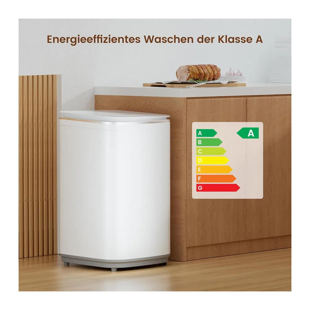 HAVA Mini Waschmaschine, 3 kg Fassungsvermögen Kleine Waschmaschine [Energieklasse A] — 3