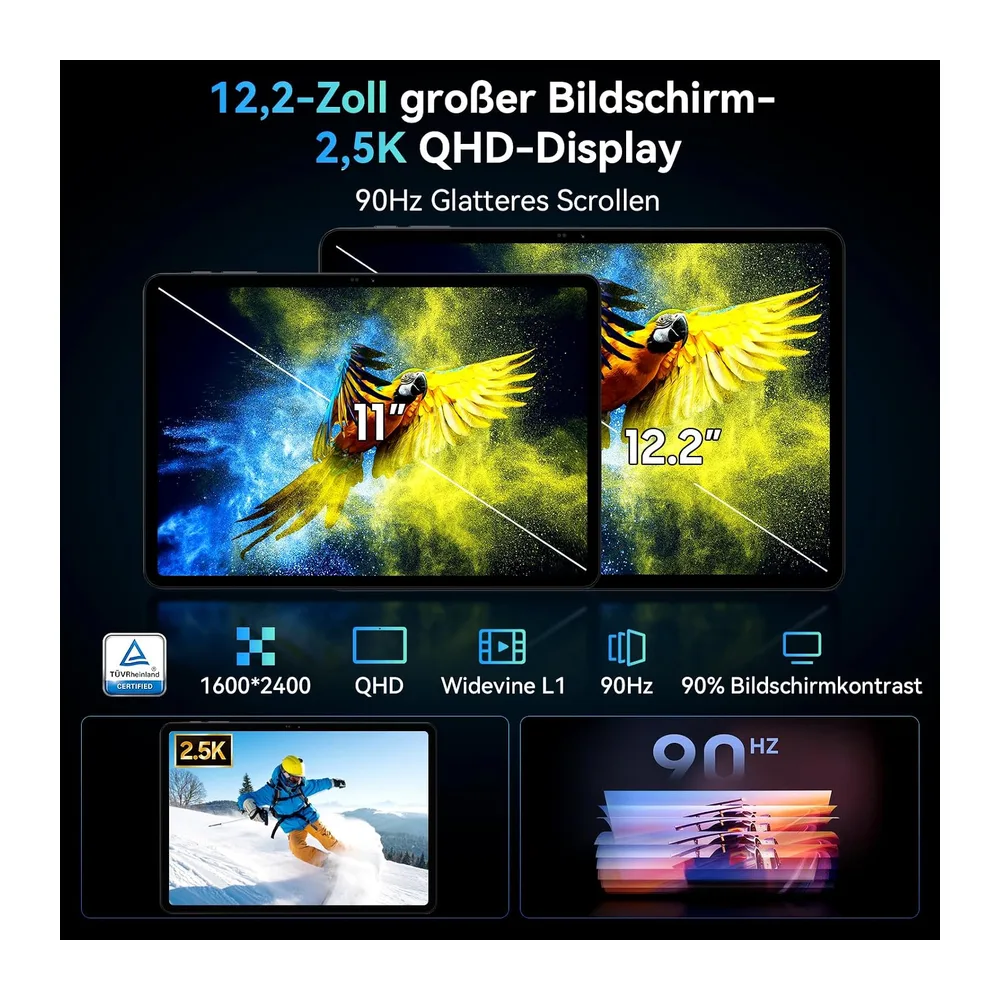 TABWEE 12 Zoll Tablet mit Tastatur, 48 GB RAM+256 GB ROM, 10000 mAh — 4