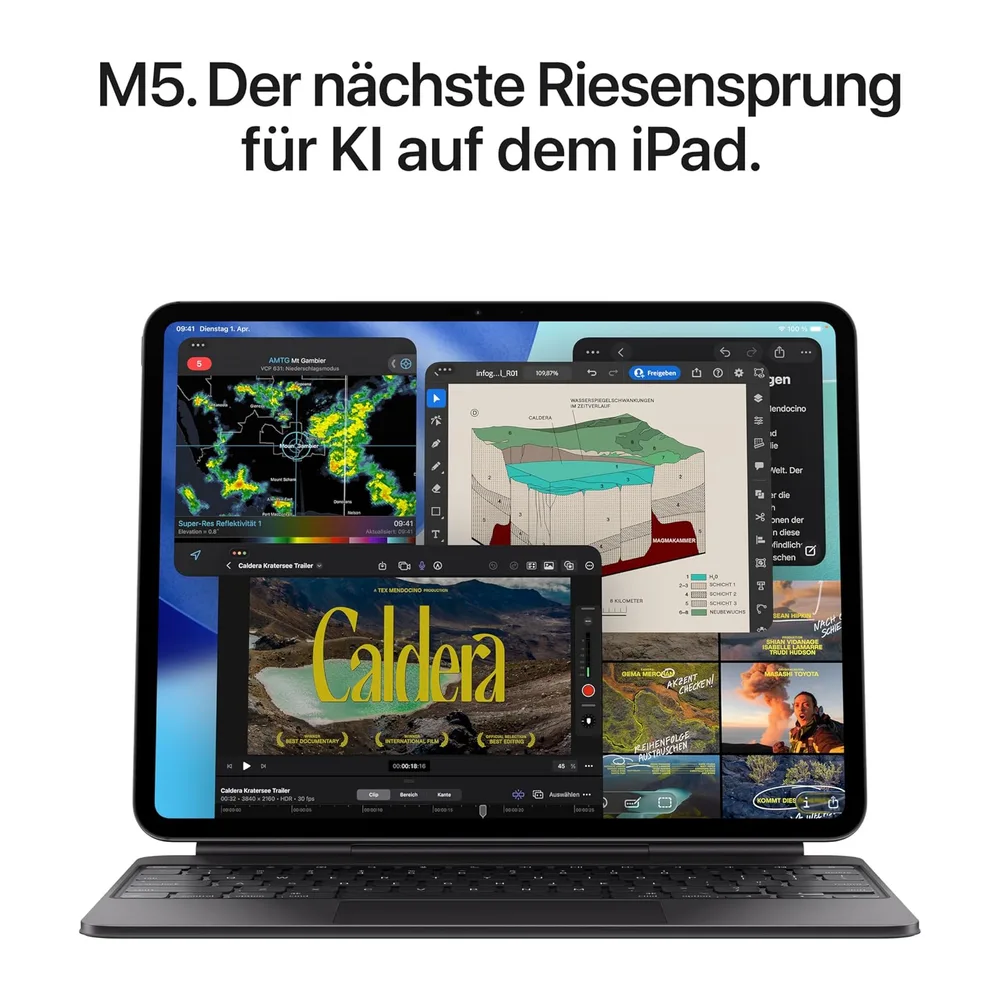 Apple 11" iPad Pro M5, 256 GB: Ultra Retina XDR Display, 12 MP Querformat Frontkamera/12 MP Rückkamera, LiDAR — 3