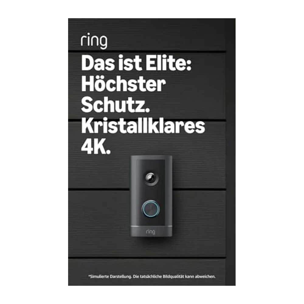 Ring Wired Video Doorbell 4K Elite, Videotürklingel, Kabel (neueste Gen.), Videotürklingel-Kamera, Retinal