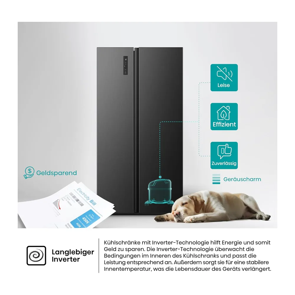 Hisense RS3P558NEFE Side-by-Side/ 544L/ Großes Fassungsvermögen/XXL Türfach/Multifunktionale — 6