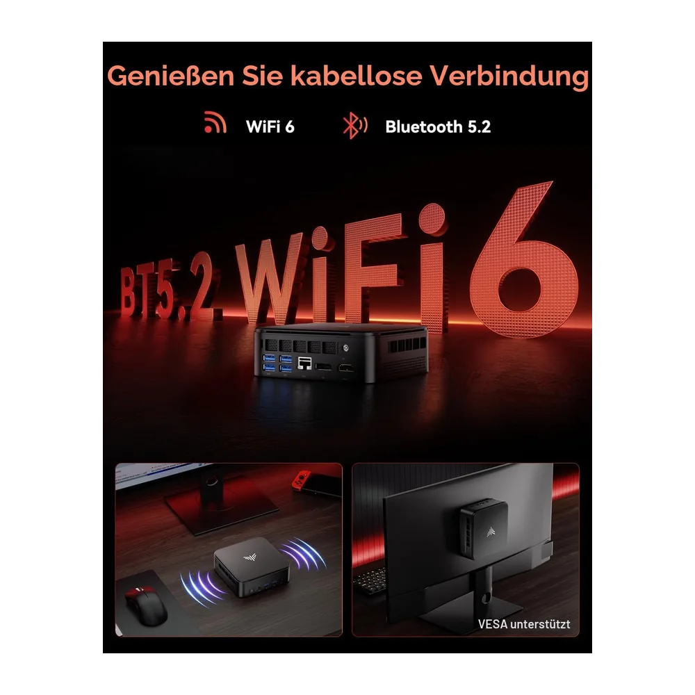 NiPoGi E3B Mini PC АMD Ryzen 5 7430U(4,3GHz) — 6