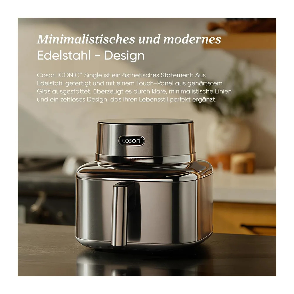 Cosori Airfryer, Iconic Single, 96% Metall, Mit nahezu plastikfreiem Design — 4