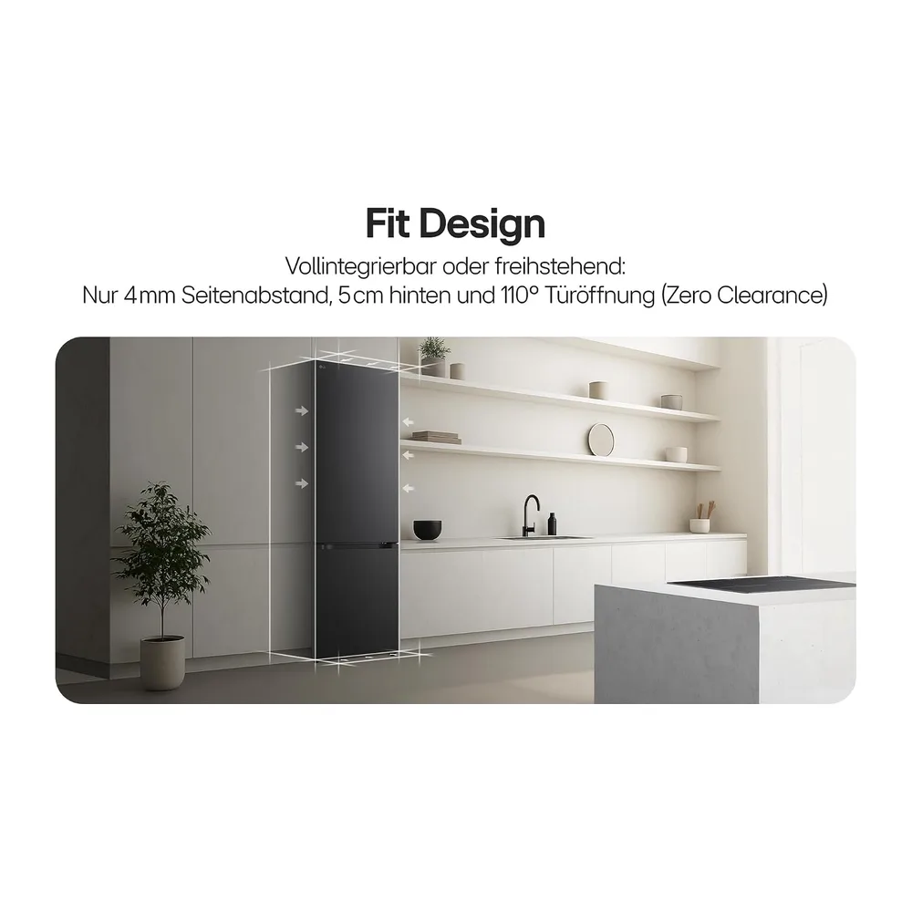 LG GBBS322CPY Fit&Max Kühl-/Gefrierkombination (375 L — 2