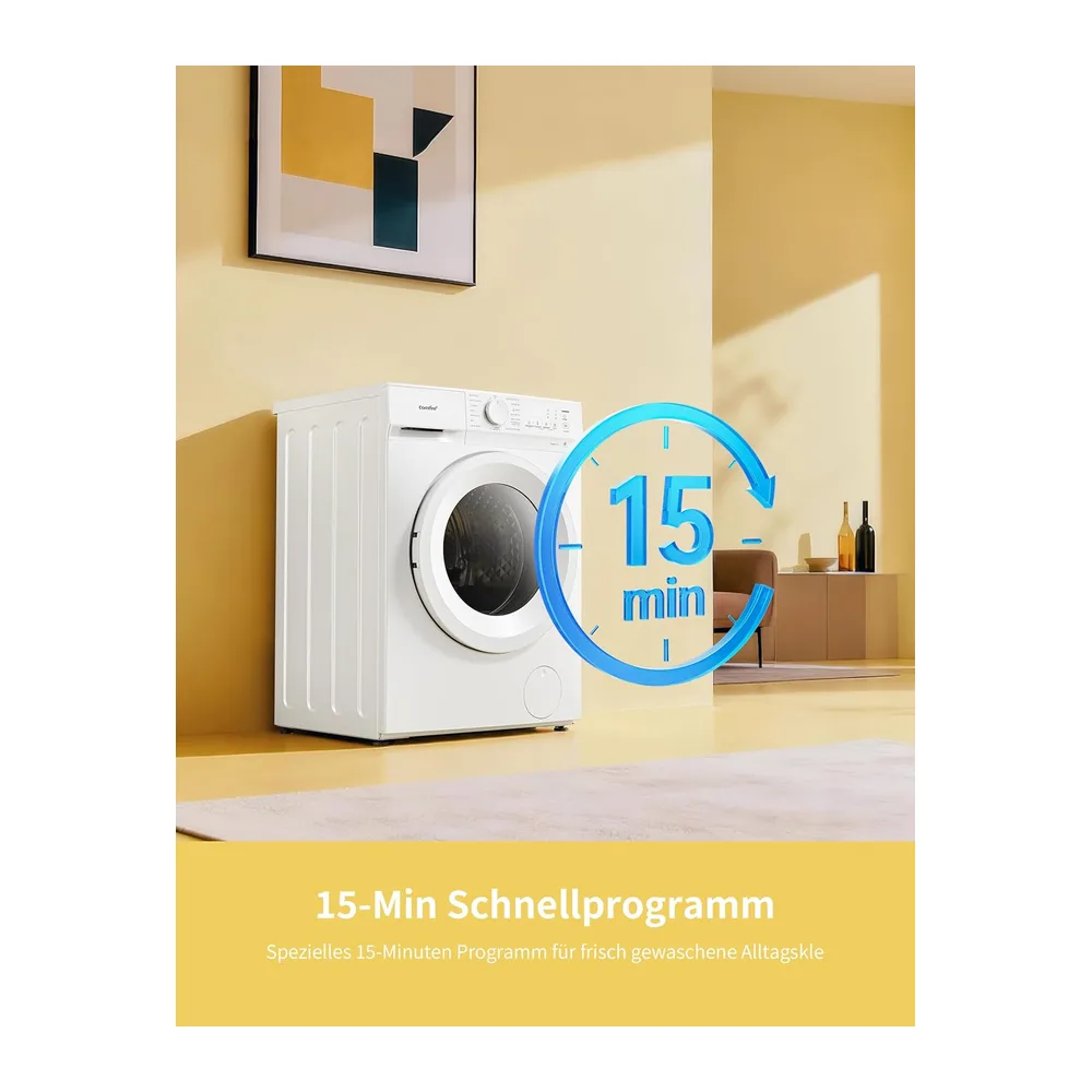 Comfee Frontlader Waschmaschine 8 kg Energieklasse A-10% weiß CF08EWP05W [Energieklasse A] — 3