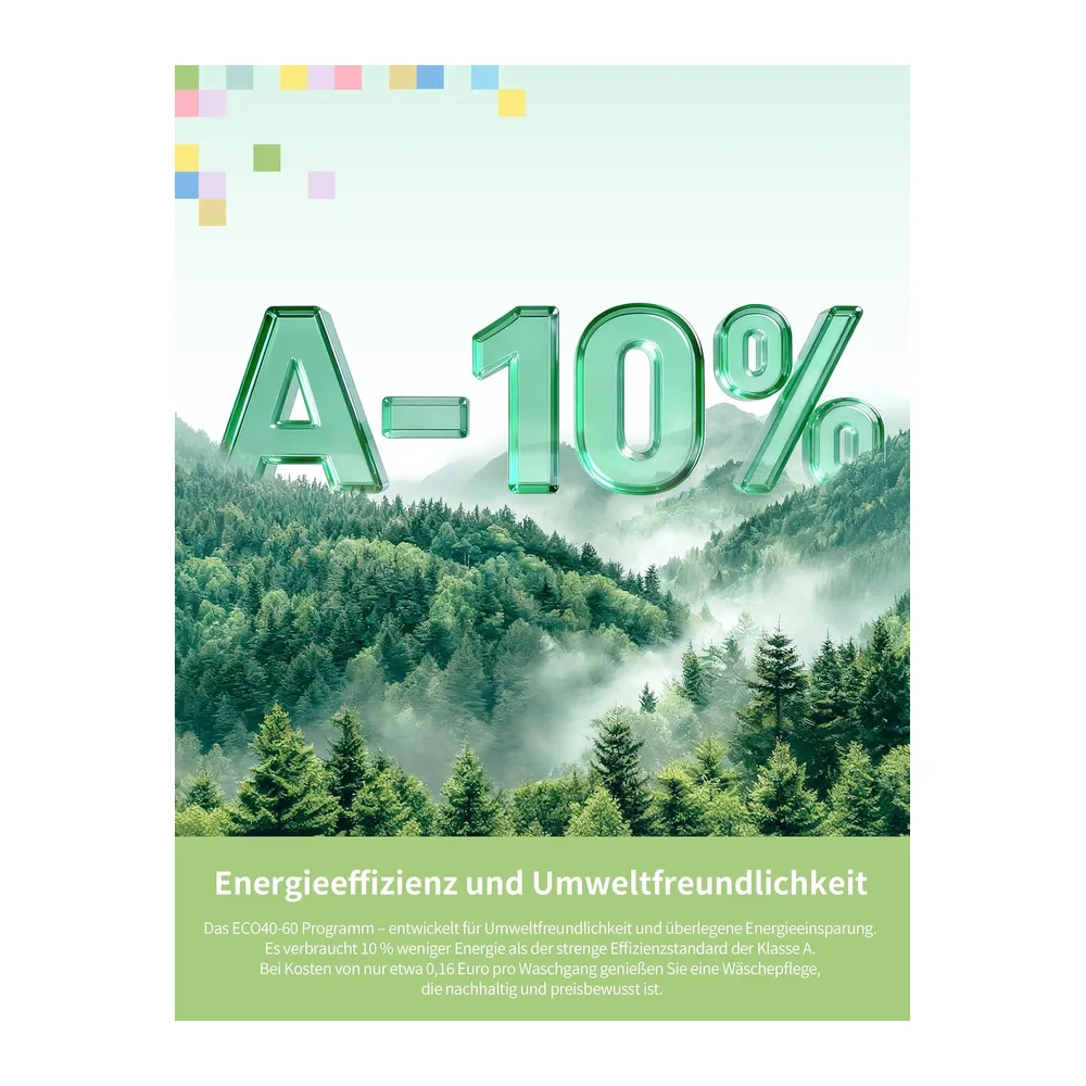 Comfee Frontlader Waschmaschine 8 kg Energieklasse A-10% weiß CF08EWP05W [Energieklasse A] — 4