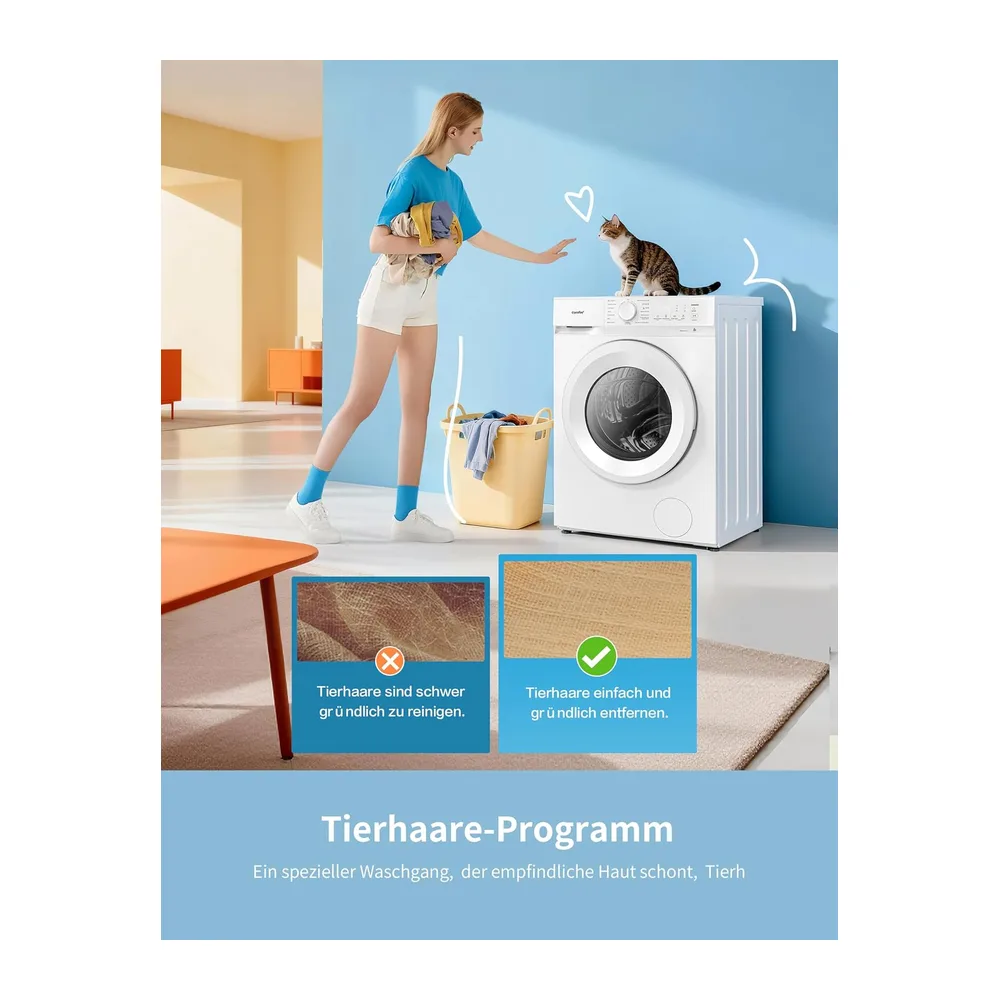 Comfee Frontlader Waschmaschine 8 kg Energieklasse A-10% weiß CF08EWP05W [Energieklasse A] — 5