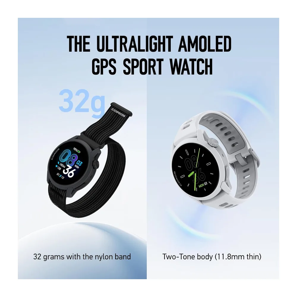COROS PACE 4 Ultraleichte Sportuhr- Schwarz Silikon — 2