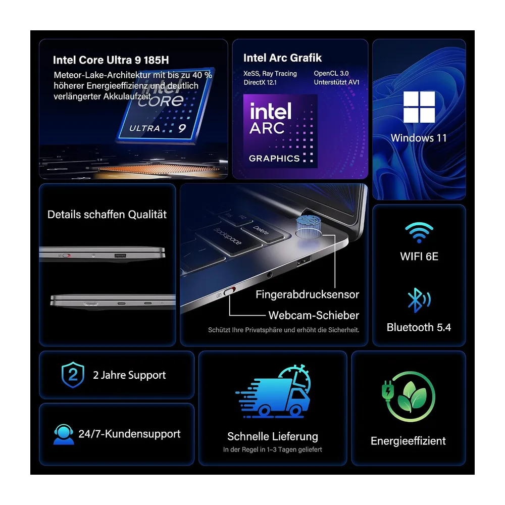 GEEKOM GeekBook X14 Pro Laptop, 999 g Ultraleicht, 14" 2.8K OLED Notebook — 2