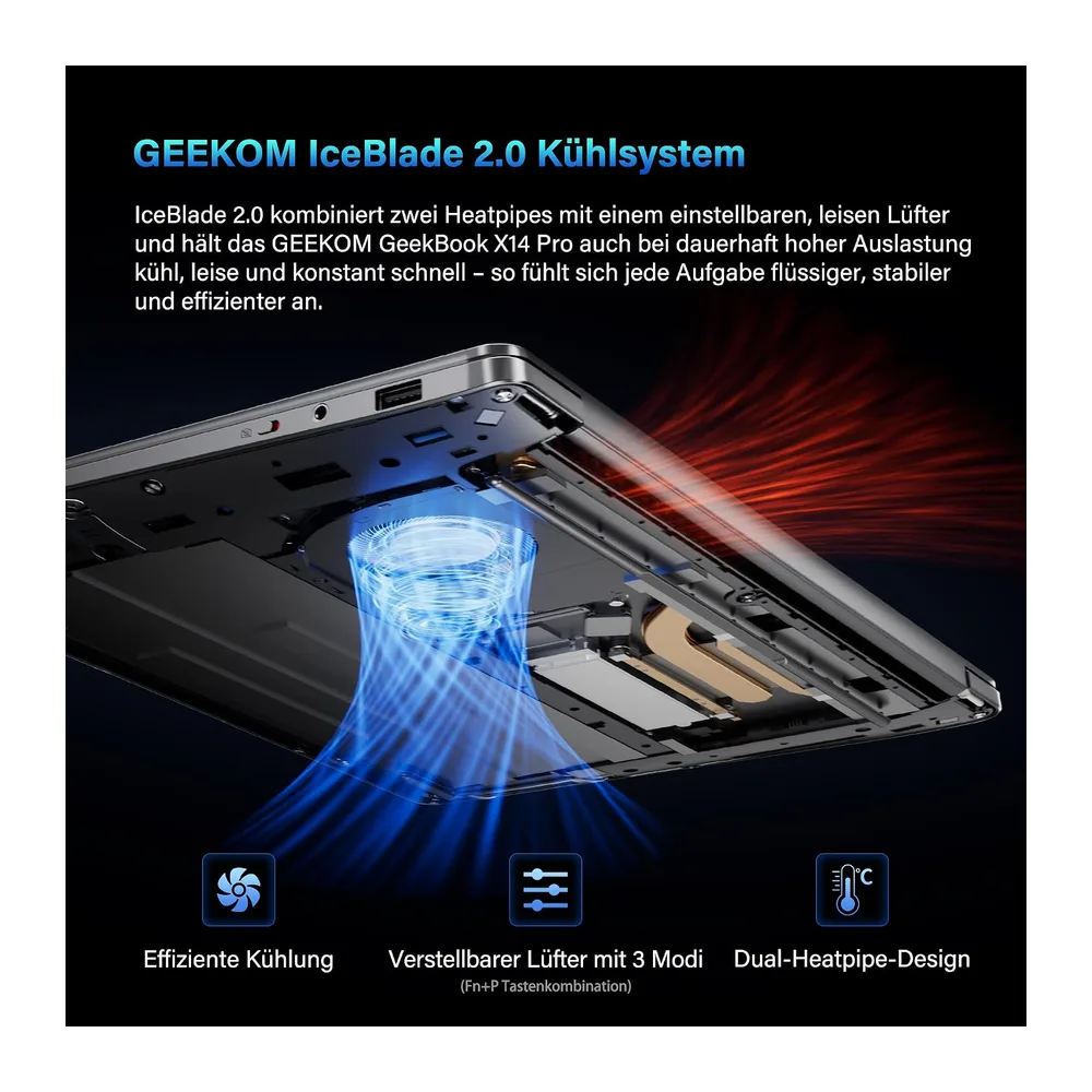 GEEKOM GeekBook X14 Pro Laptop, 999 g Ultraleicht, 14" 2.8K OLED Notebook — 6