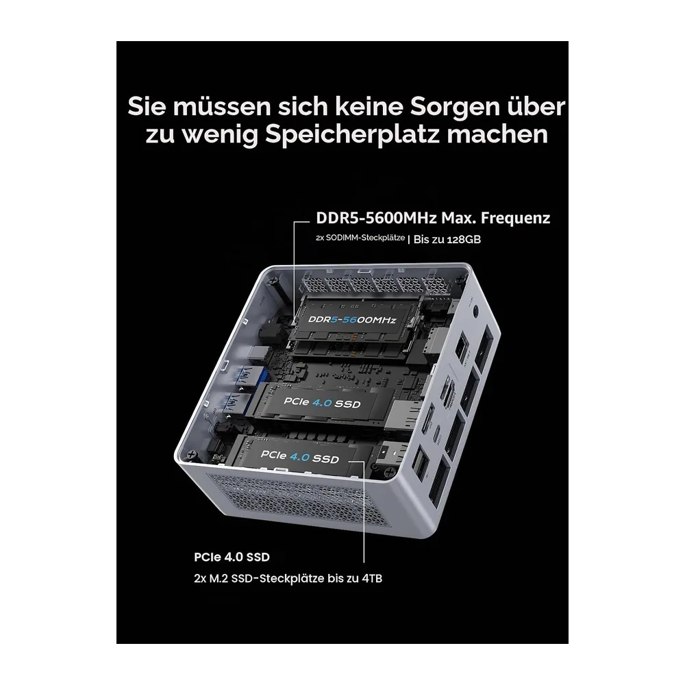 MINIS FORUM X1-Lite 255 Mini PC mit AMD Ryzen 7 255 (8C/16T) — 4