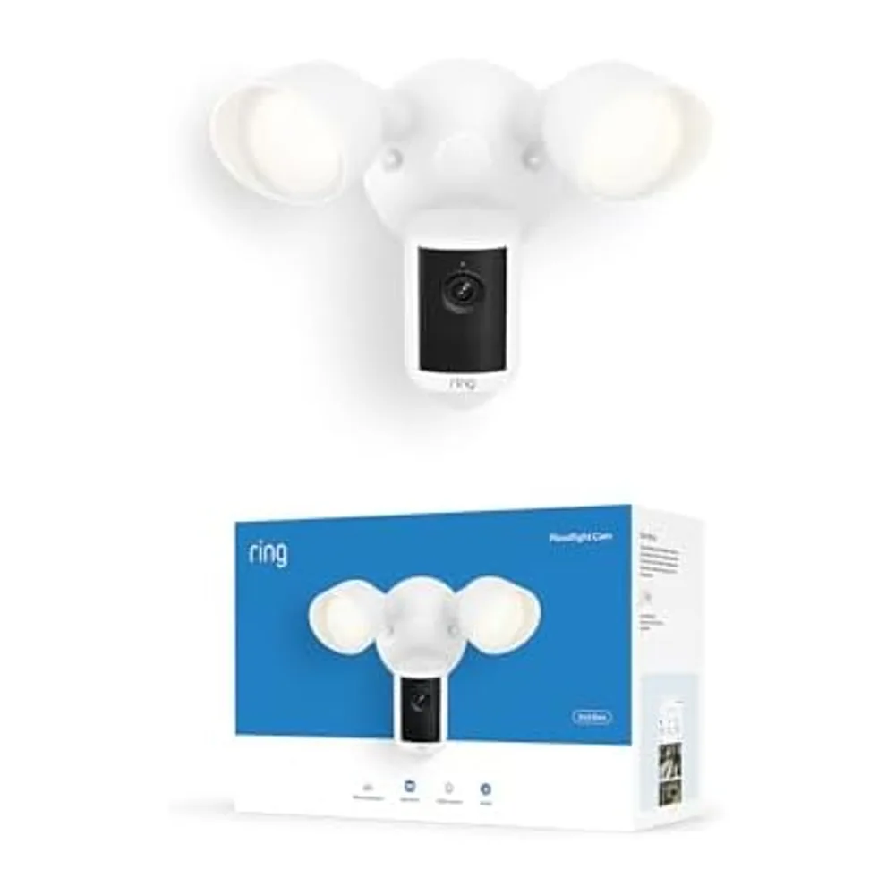 Ring Floodlight Camera 2K, Flutlichtkamera, festverdrahtet (neueste Gen.), Weitwinkel-Video in Retinal 2K, — 2