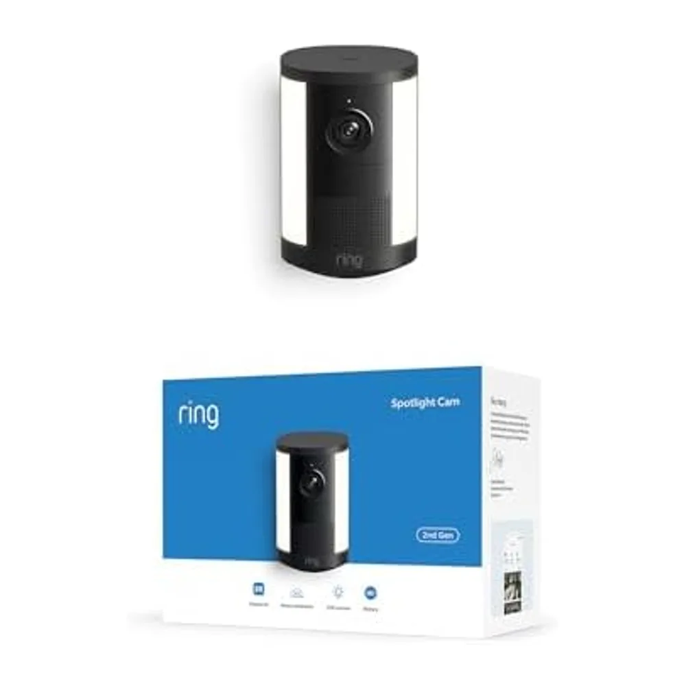Ring Spotlight Camera 2K, Spotlight Kamera, Akku (neueste Gen.), Weitwinkel-Video in Retinal 2K, optimierter — 2