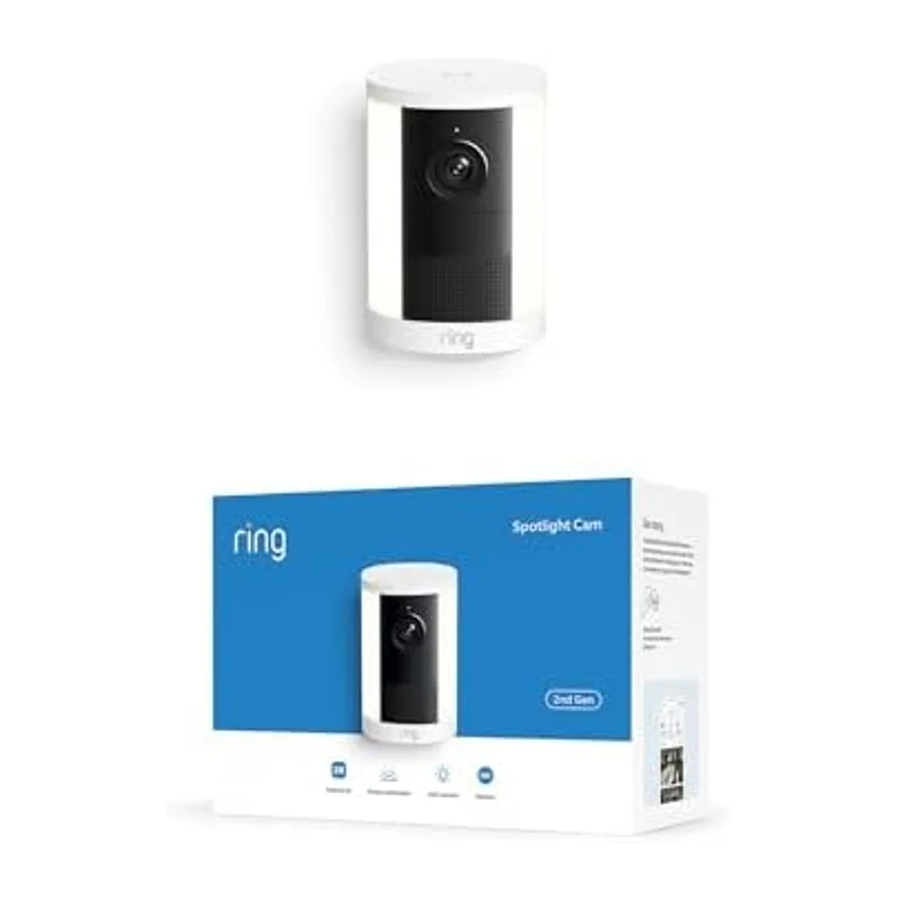 Ring Spotlight Camera 2K, Spotlight Kamera, Akku (neueste Gen.), Weitwinkel-Video in Retinal 2K, optimierter — 2