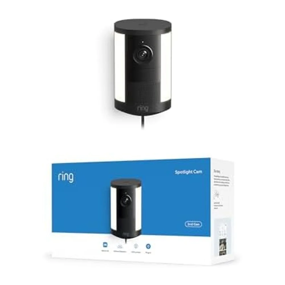 Ring Spotlight Cam 2K, Spotlight Kamera, Netzstecker (neueste Generation), Retinal 2K, optimierter 6x-Zoom, — 2