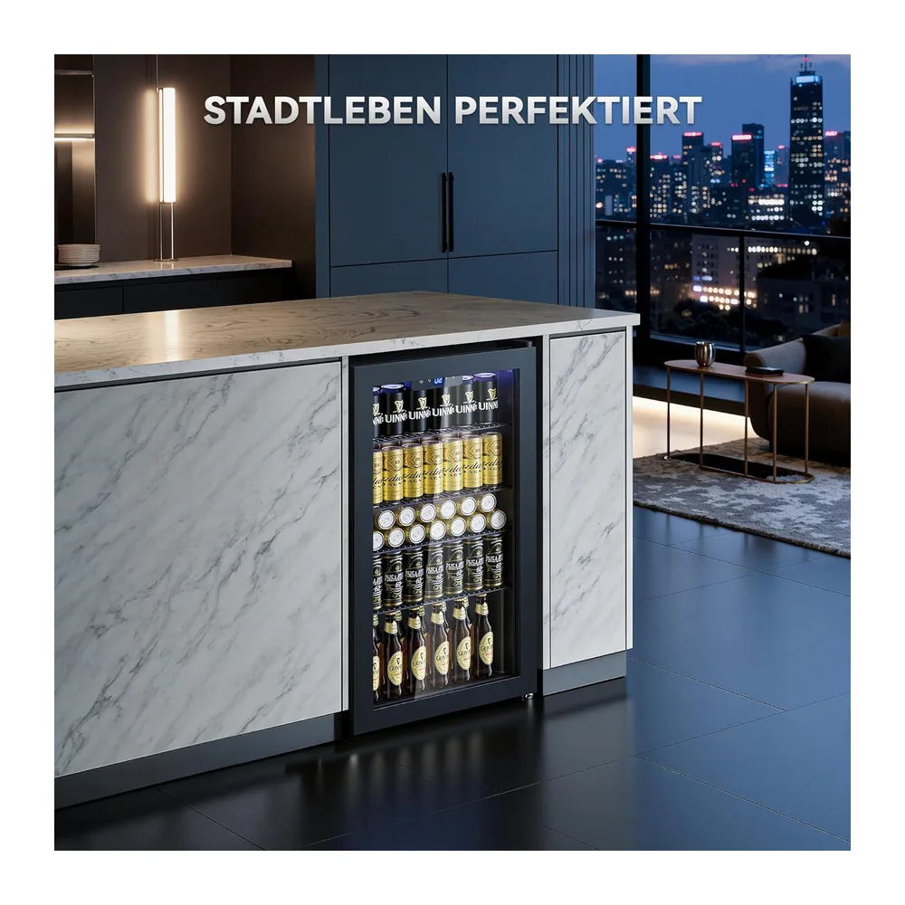 TRIUMPHKEY 86L Getränkekühlschrank, 4 Ablagen, 130 Dosen, frostfrei [Energieklasse B] — 2