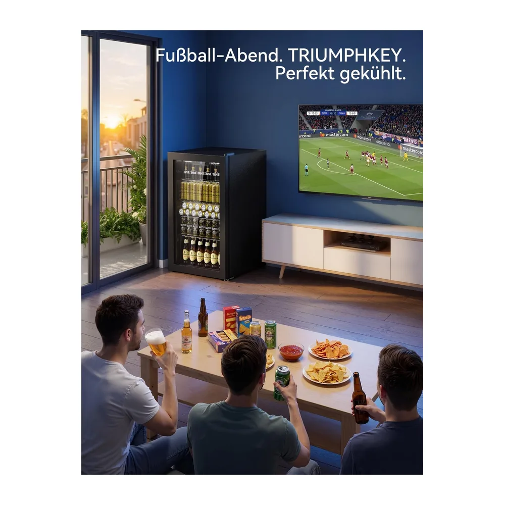 TRIUMPHKEY 86L Getränkekühlschrank, 4 Ablagen, 130 Dosen, frostfrei [Energieklasse B] — 3