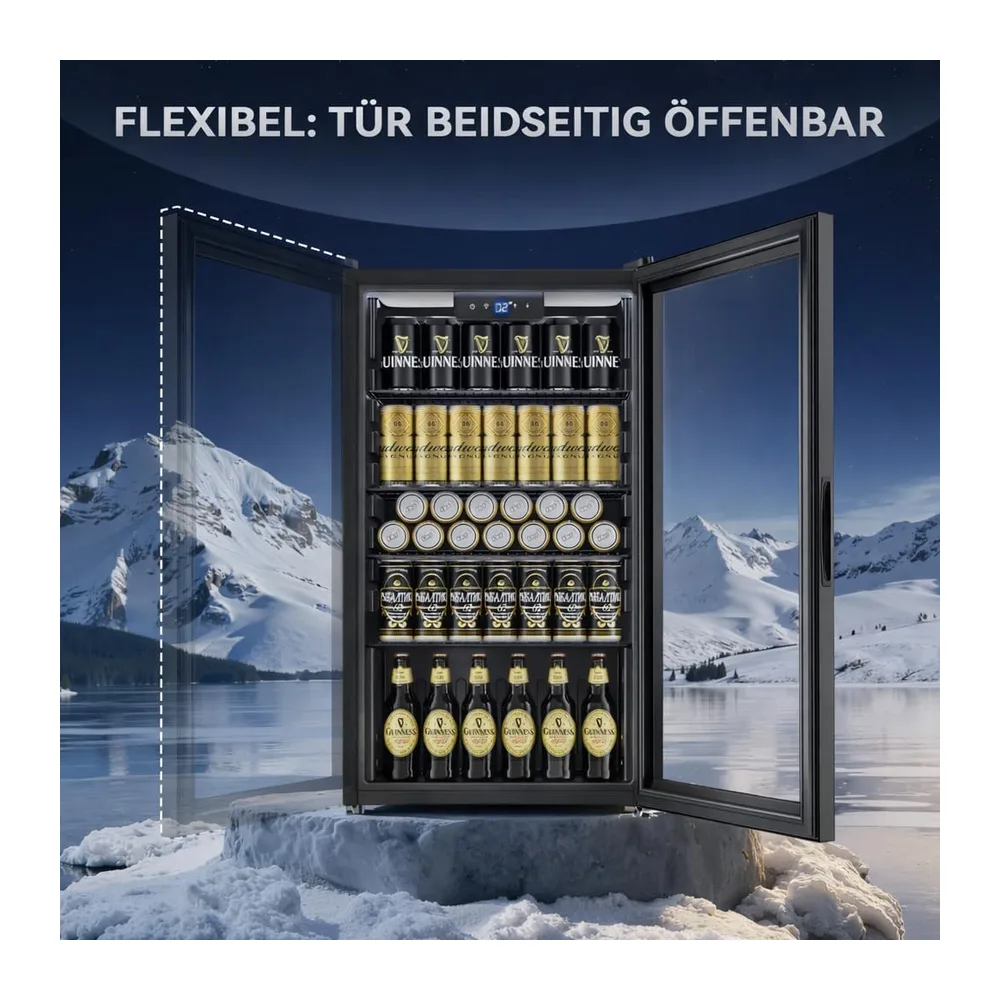 TRIUMPHKEY 86L Getränkekühlschrank, 4 Ablagen, 130 Dosen, frostfrei [Energieklasse B] — 4