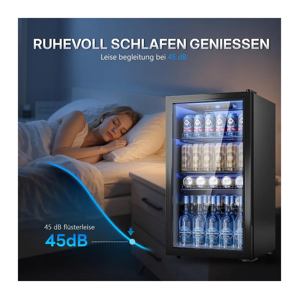TRIUMPHKEY 90L Mini-Kühlschrank mit Glasfront (Glastür) — 6