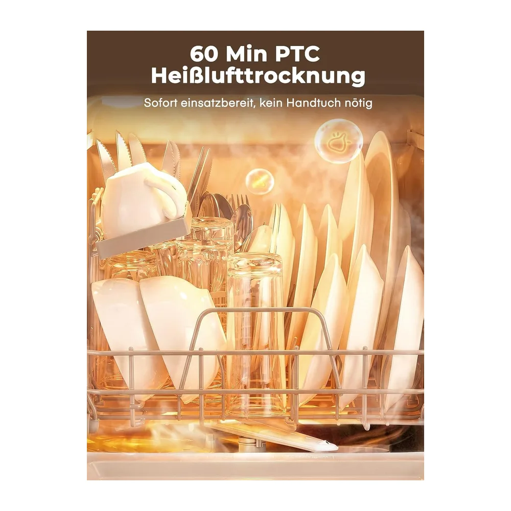 FOHERE Mini Tischgeschirrspüler 5L Wassertank ohne Installation für Camping [Energieklasse B] — 3