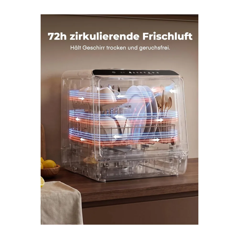 FOHERE Mini Tischgeschirrspüler 5L Wassertank ohne Installation für Camping [Energieklasse B] — 6