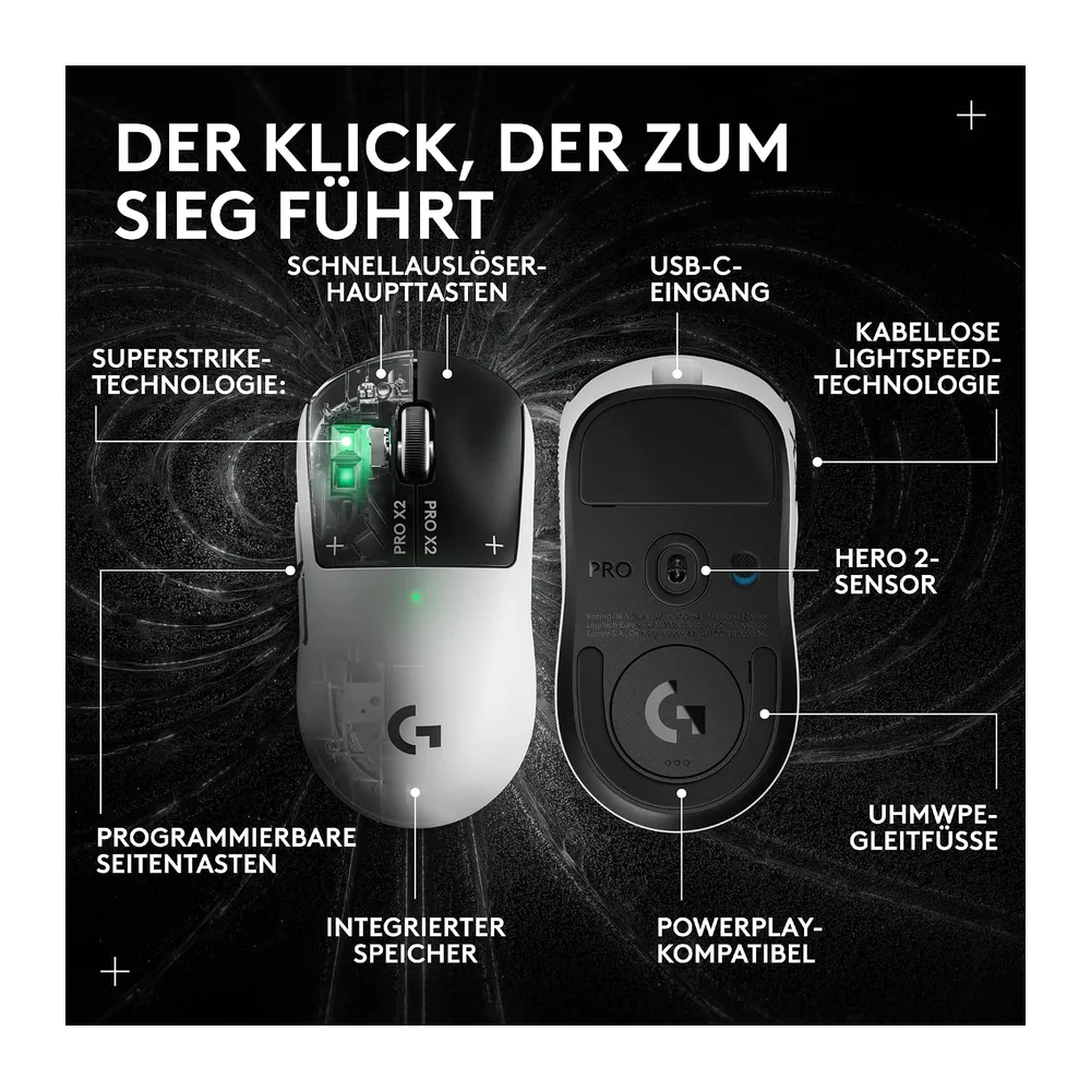 Logitech G PRO X2 SUPERSTRIKE LIGHTSPEED kabellose Gaming-Maus — 4