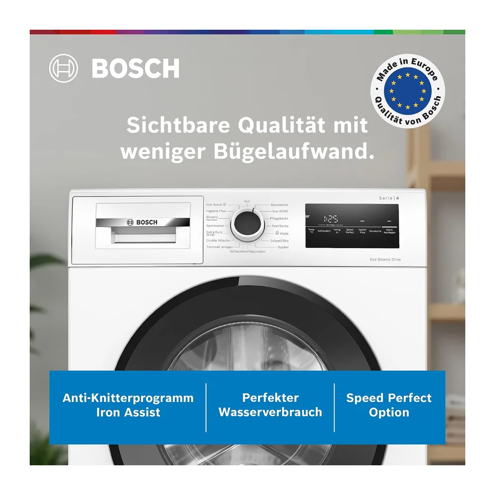 Bosch Serie 4 Waschmaschine 8 kg 1400 UpM Faltenreduzierung WAN282K4 [Energieklasse A] — 2