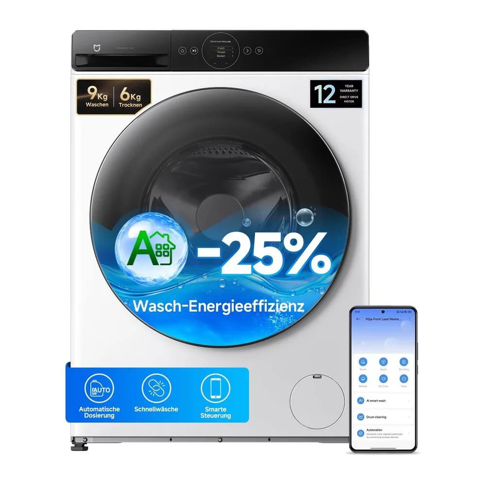 Xiaomi Mijia Front Load Washer Dryer Pro 9 kg Waschen / 6 kg Trocknen [Energieklasse D]