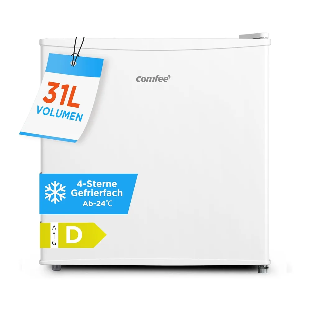 COMFEE Gefrierschrank klein (-24℃) 31L, Inverter-Kompressor, Leise 39 dB [Energieklasse D]