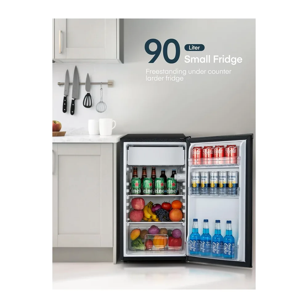 FOHERE 90L Kühlschrank mit Gefrierfach Klein & Gemüsefach — 5