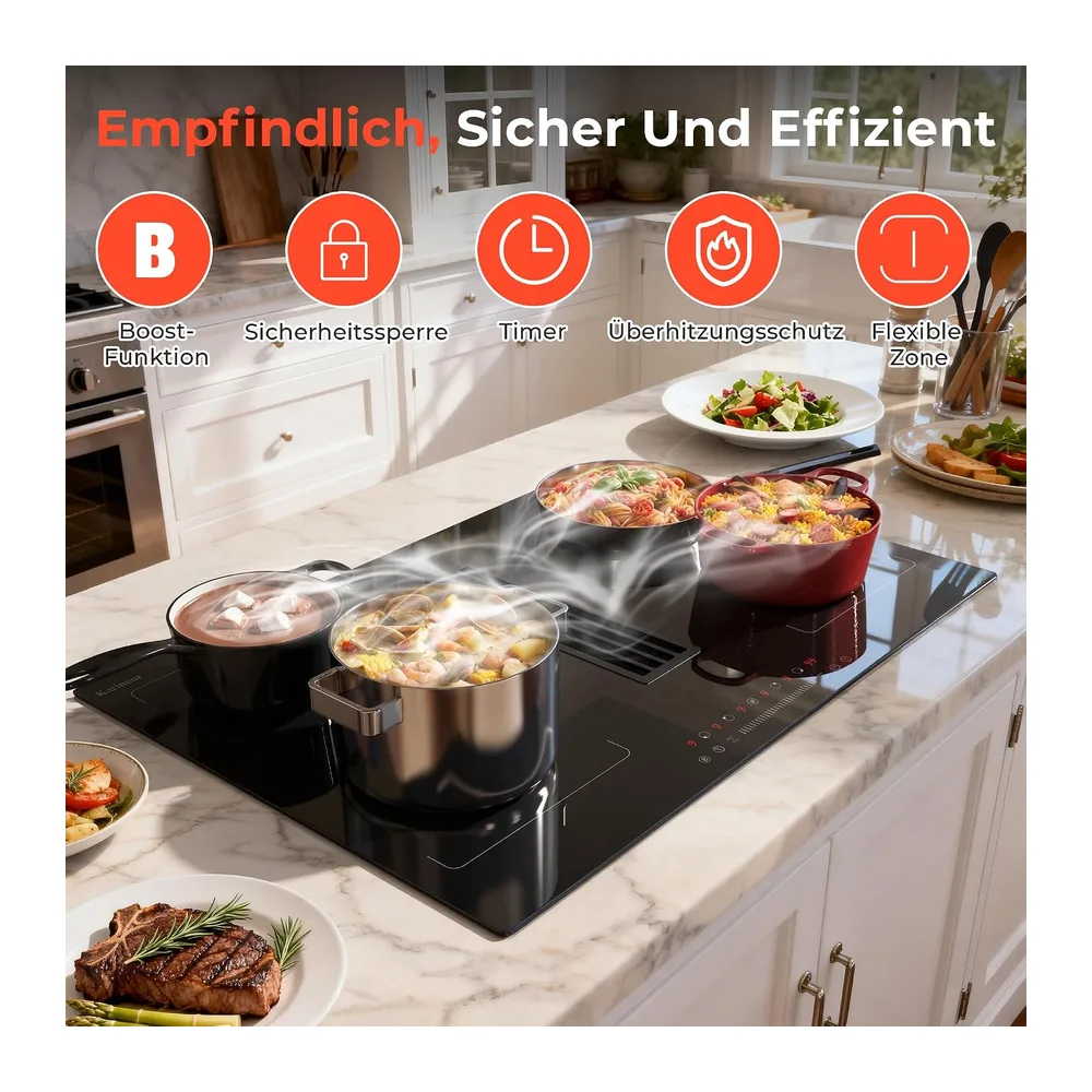 Karinear Induktionskochfeld mit Dunstabzug 77 cm — 4