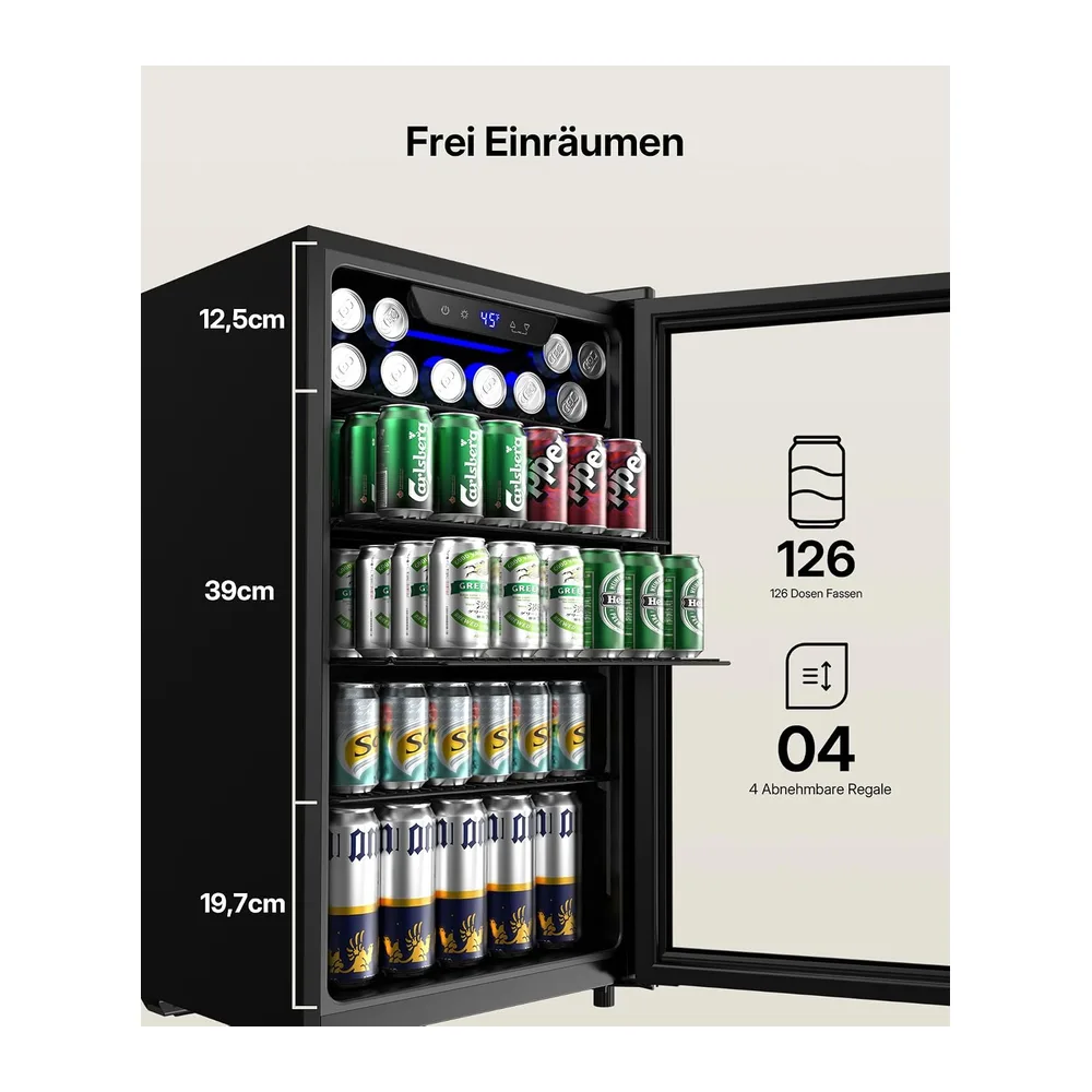 Upstreman 91L Getränkekühlschrank mit Glastür — 3