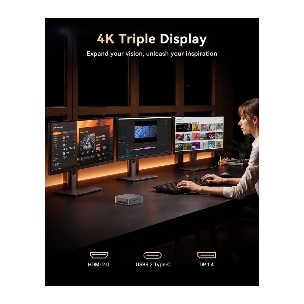 CTONE M2 Mini PC i9-14900HX, 32GB DDR4, 1TB NVMe SSD, Triple 4K — 5