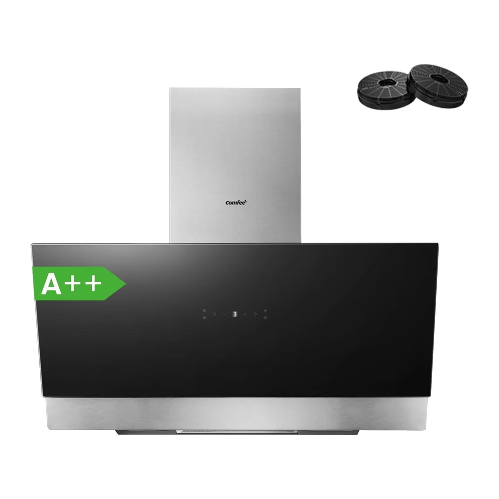 COMFEE' Kopffreie Dunstabzugshaube 90cm A++ 867m³/h ANGJ72B-90PRO-EU [Energieklasse A++]