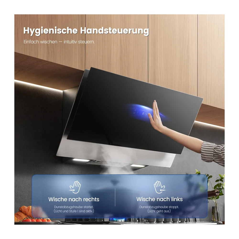 COMFEE' Kopffreie Dunstabzugshaube 90cm A++ 867m³/h ANGJ72B-90PRO-EU [Energieklasse A++] — 5