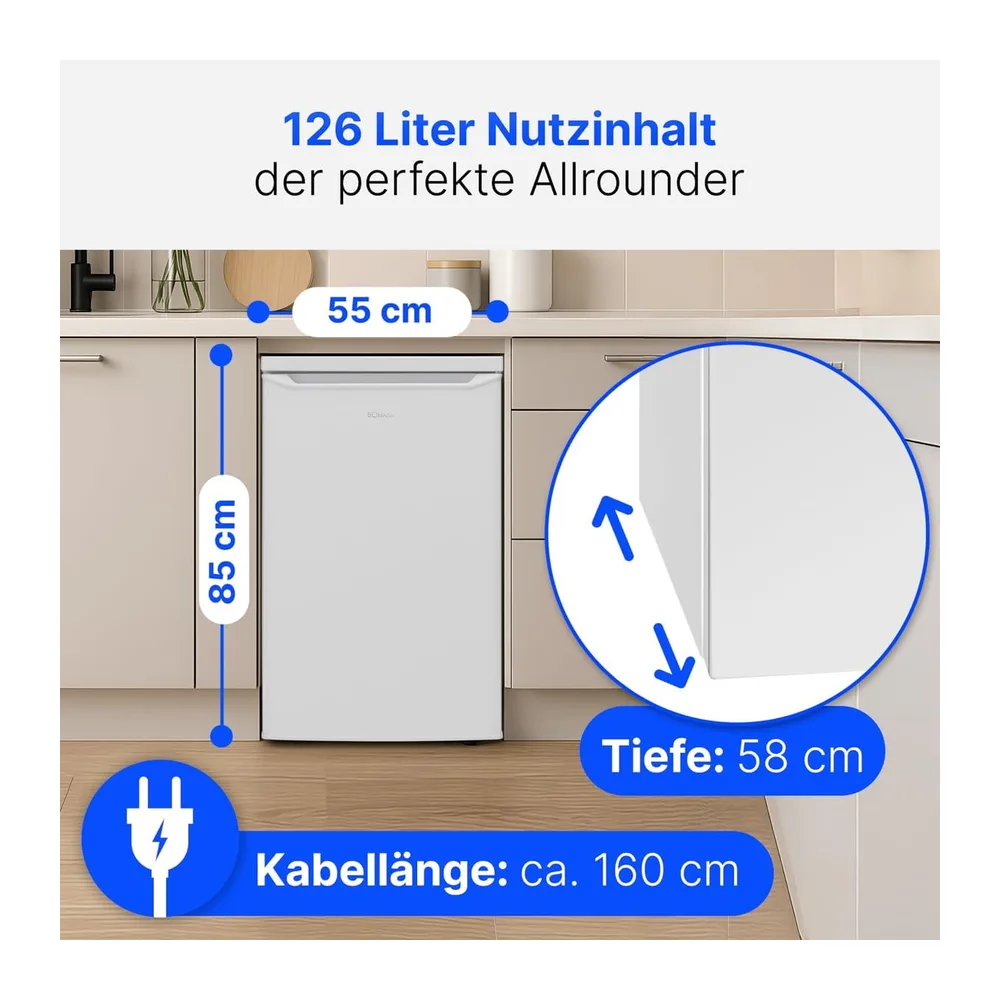 Bomann® Kühlschrank ohne Gefrierfach | Energieklasse C | 85cm | 5 Jahre Kompressor-Garantie | Kühlschrank — 6