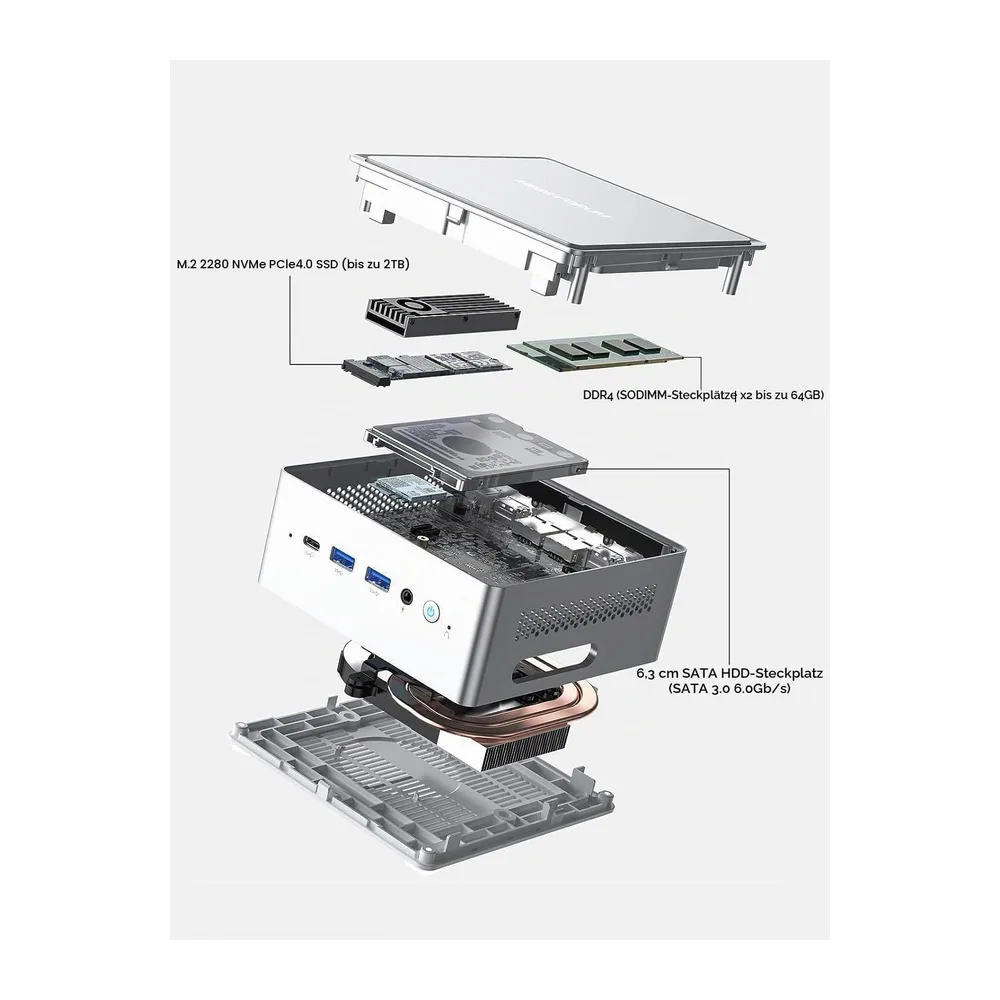 MINIS FORUM NAB6 Lite Mini PC mit Intel Core i5-12600H — 5