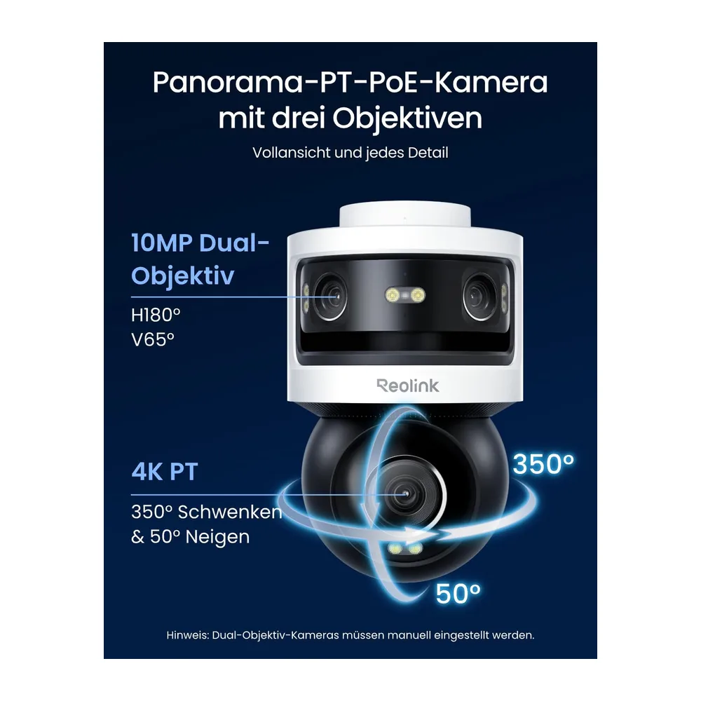 Reolink Dreifachobjektiv PoE Sicherheitskamera für Außenbereich,OMVI 3i PoE — 4