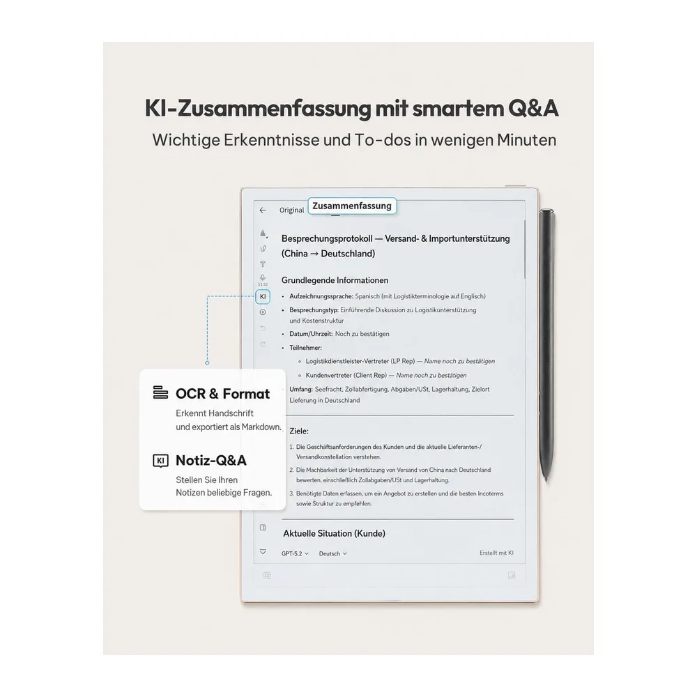 iFLYTEK AINOTE 2 E-Ink-Tablet 10,65 Zoll mit Stift — 5