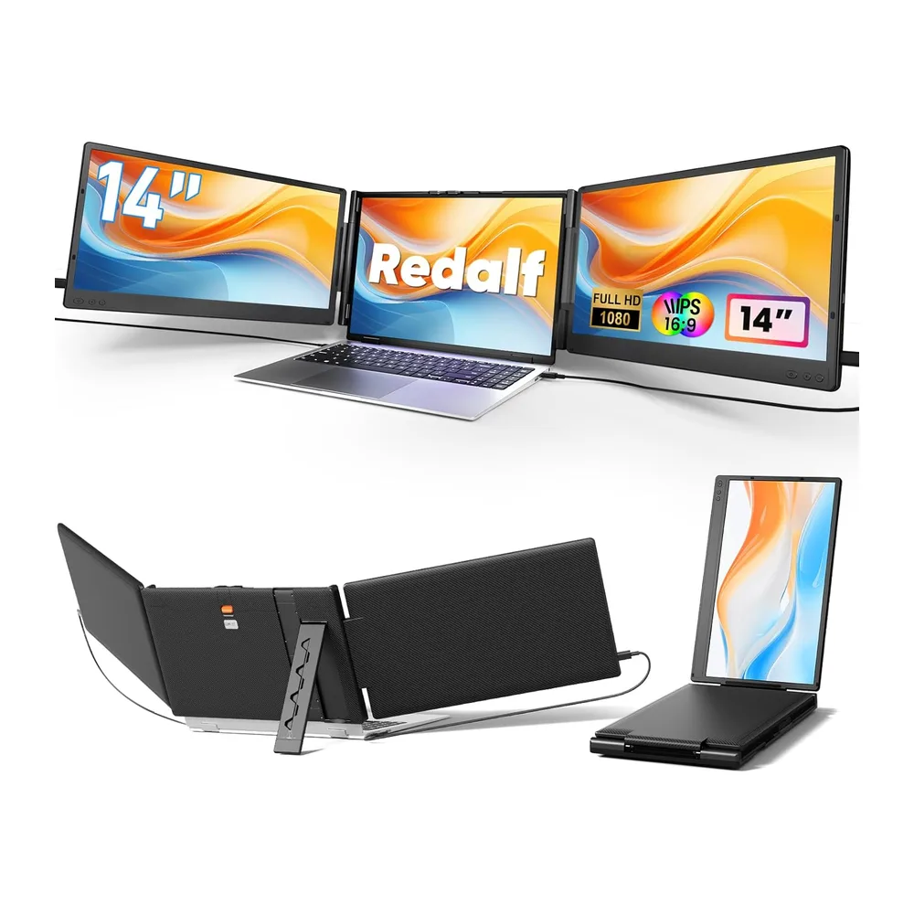 Laptop Bildschirm Erweiterung 14" 1080P Dreifacher Tragbarer Monitor